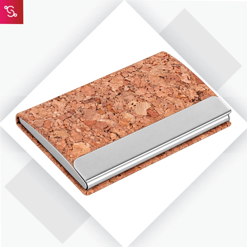 [SANM-B151] Stainless Steel Magnetic Visiting Card holder in Cork Material