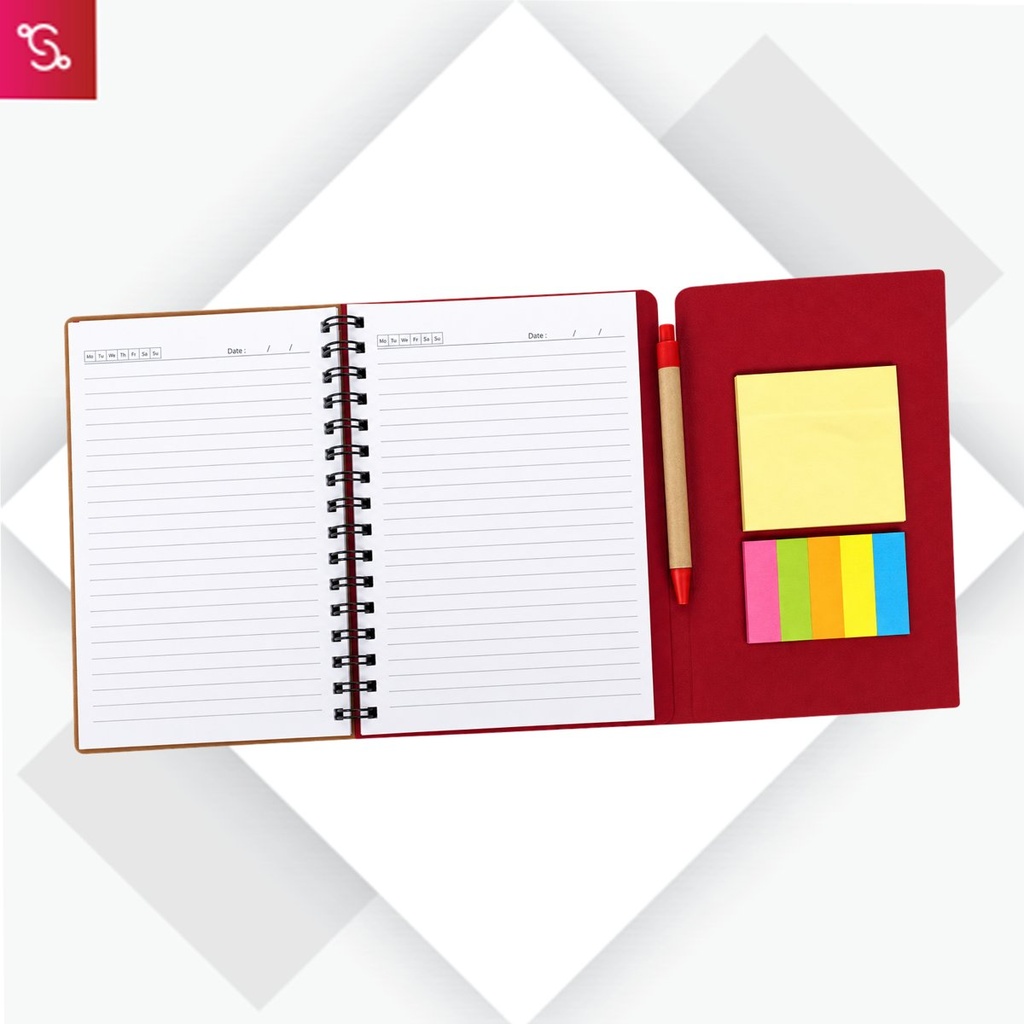[SANM-B154] A5 Size notebook with Sticky notes and Eco pen