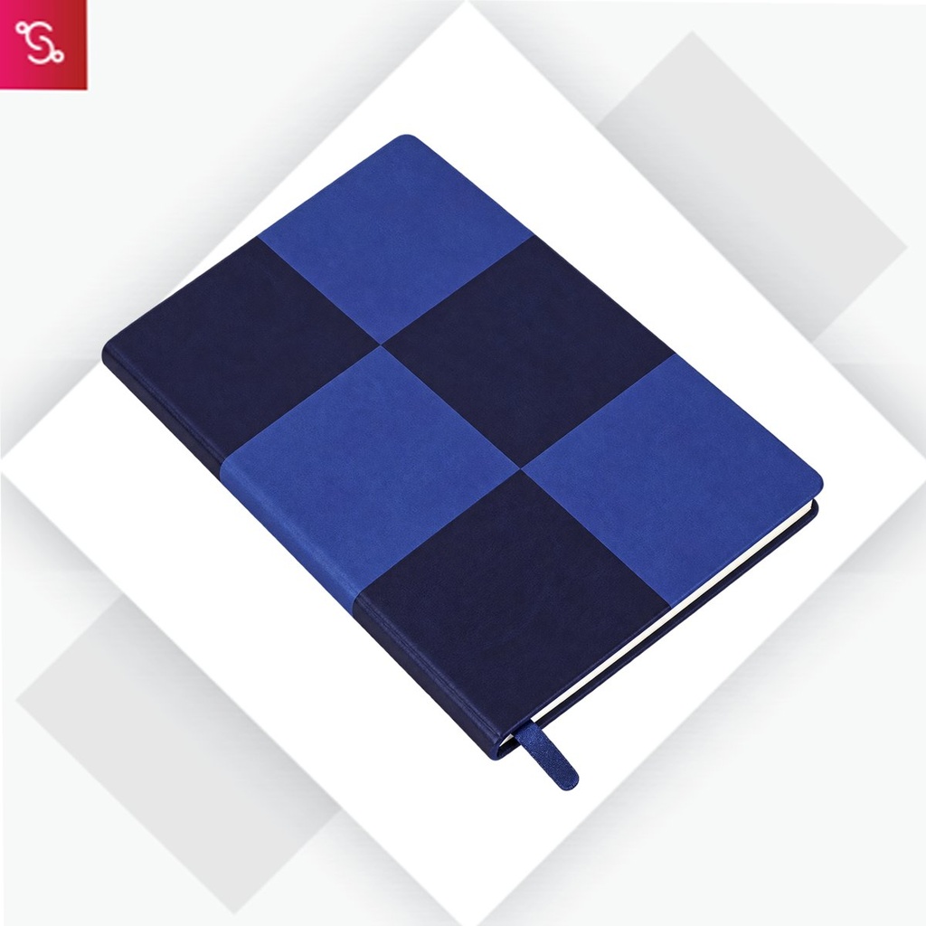 [SANM-B158] Checkered 2 tone Notebook with bookmark ribbon