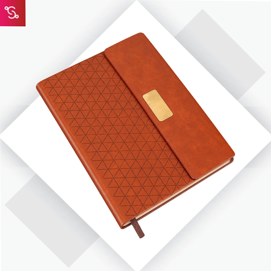 [SANM-B160] Pyramid 3 fold notebook with Magnetic flap and metal plate