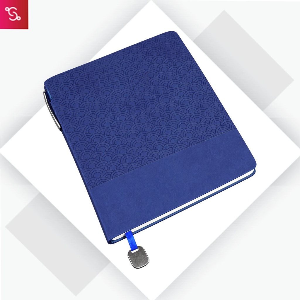 [SANM-B165] Cloud A5 Notebook with Pen holder slot and Bookmark Ribbon with Metal clip