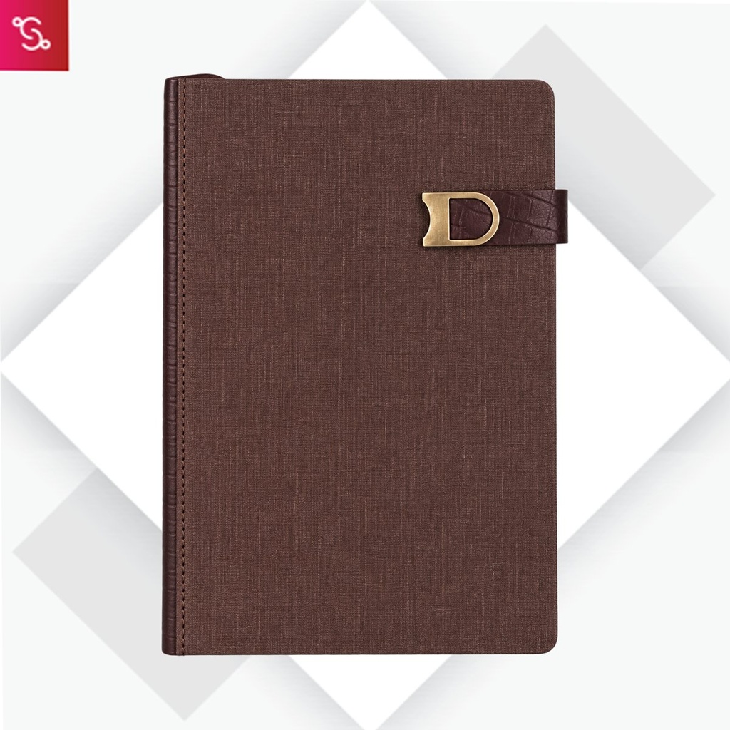 [SANM-B171] A5 Two Tone Notebook with D Flap buckle and Double Bookmark Ribbon