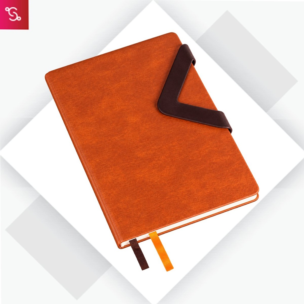 [SANM-B173] Victor A5 Notebook with V Strap Closure and Double Bookmark Ribbon
