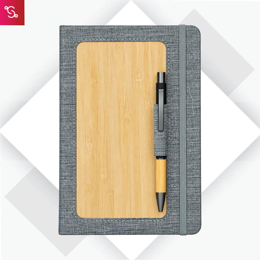 [SANM-B178] Bamboo notebook with recycled RPET PU