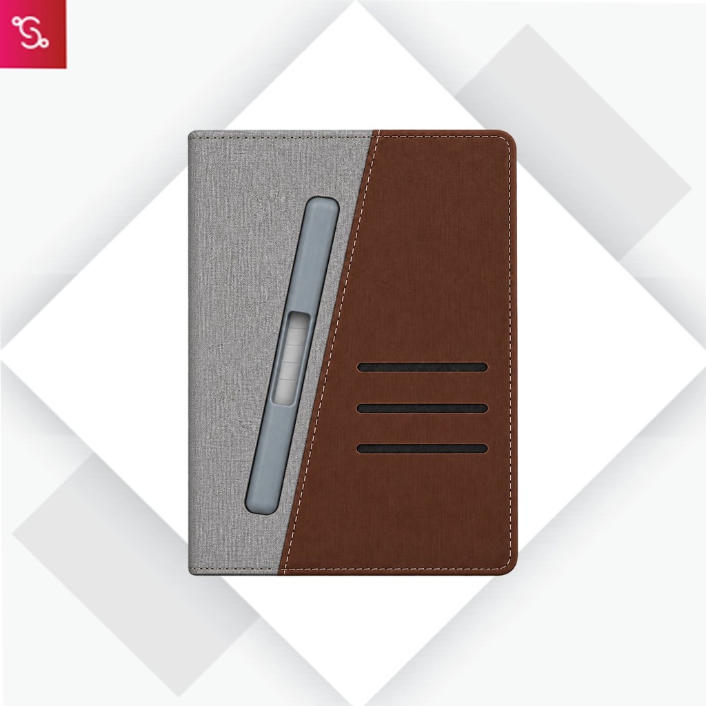 [SANM-B205] PenDeck Tilt: Dual tone A5 Notebook with Hard pen slot and card slots