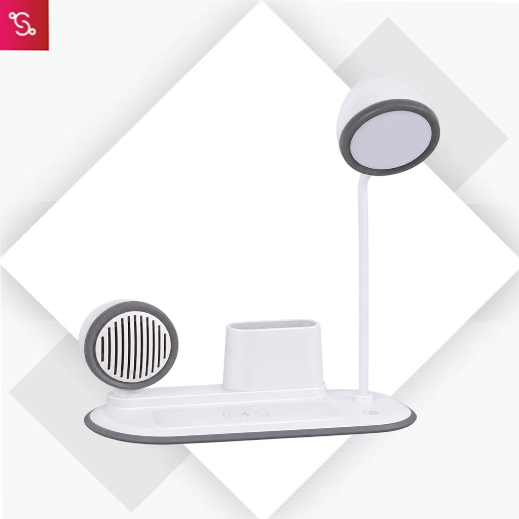 [SANM-C189] RetroVibe Station: Dimmer LED Lamp with Bluetooth speaker & 15W Wireless Charger