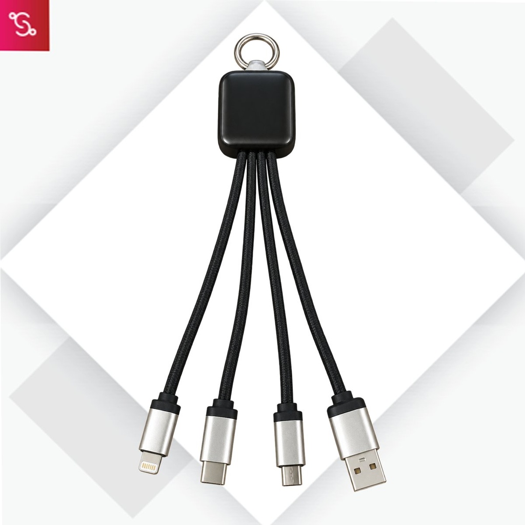 [SANM-C198] PowerGlow Rectangle Charging cable with Light Up Logo