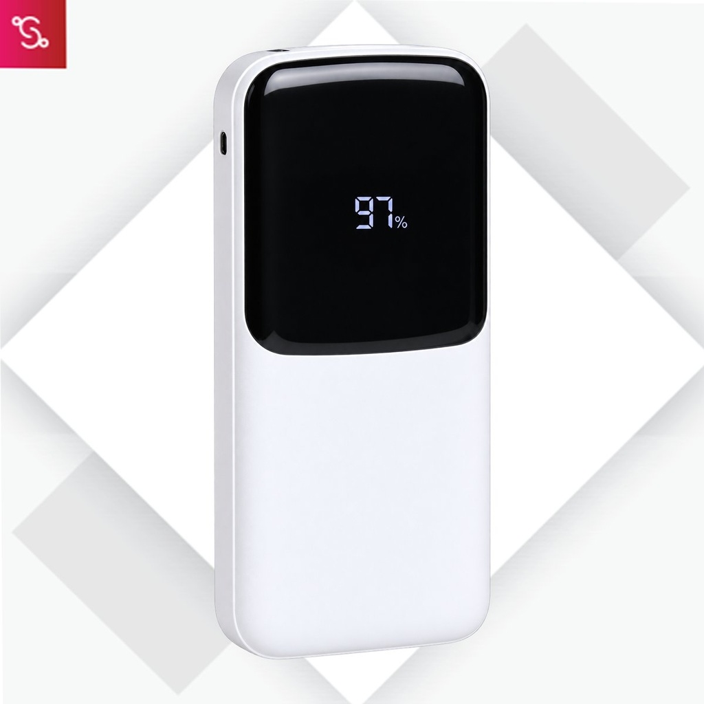 [SANM-C211] SwiftCharge 10: 10,000 mAh Power bank with black display panel & Integrated cables