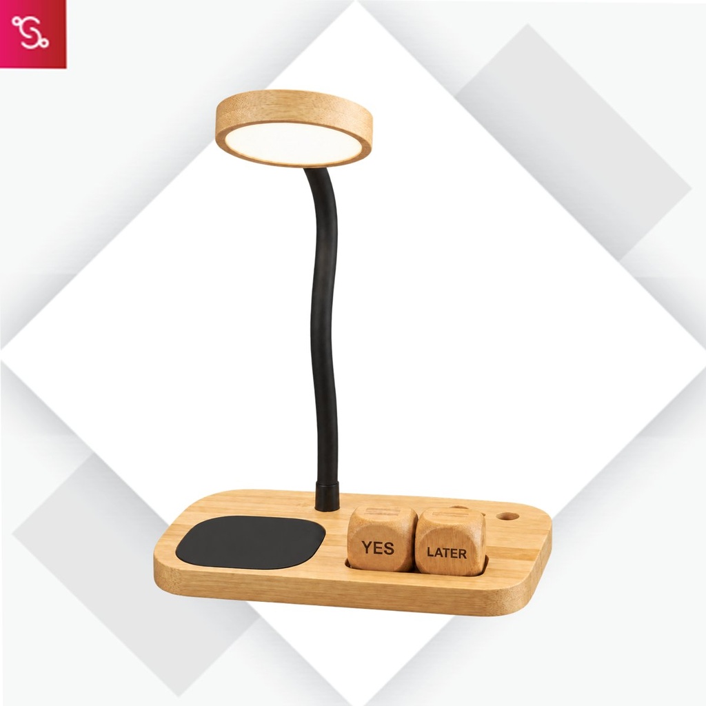 [SANM-C225] PowerGlow GlowDesk: Bamboo Table Top with LED Lamp