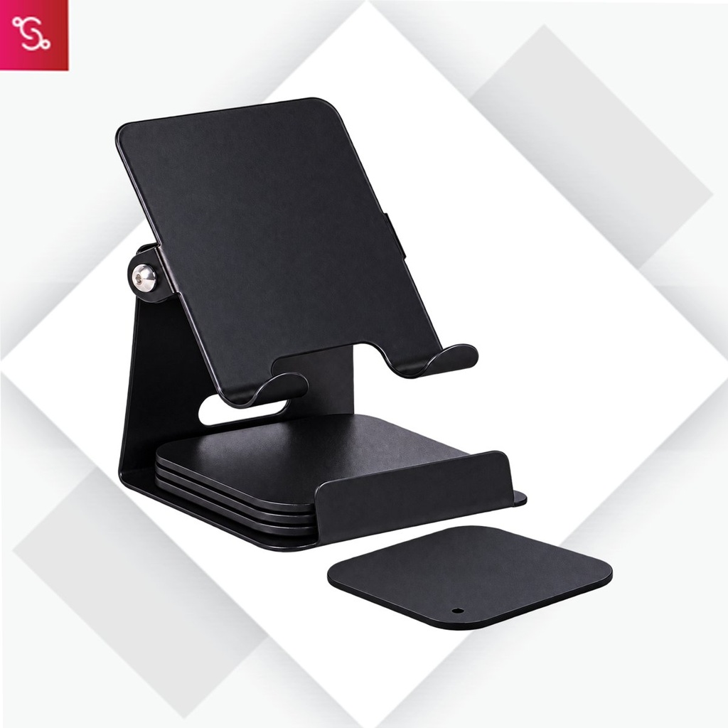 [SANM-E391] TiltX Serve: Large size Adjustable metal mobile stand with table coasters