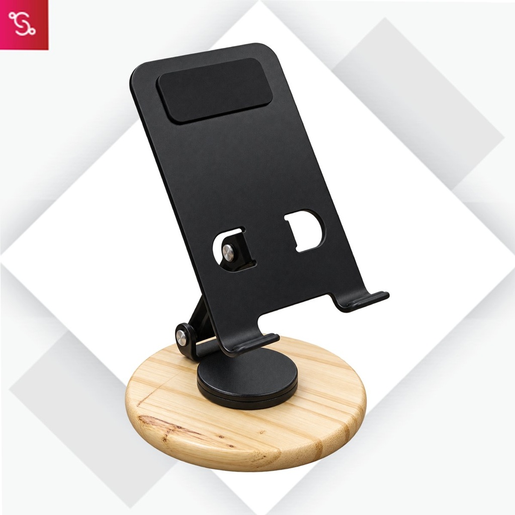 [SANM-E427] Zenstand Max II: Folding & Rotating Metal Mobile Stand with bamboo base
