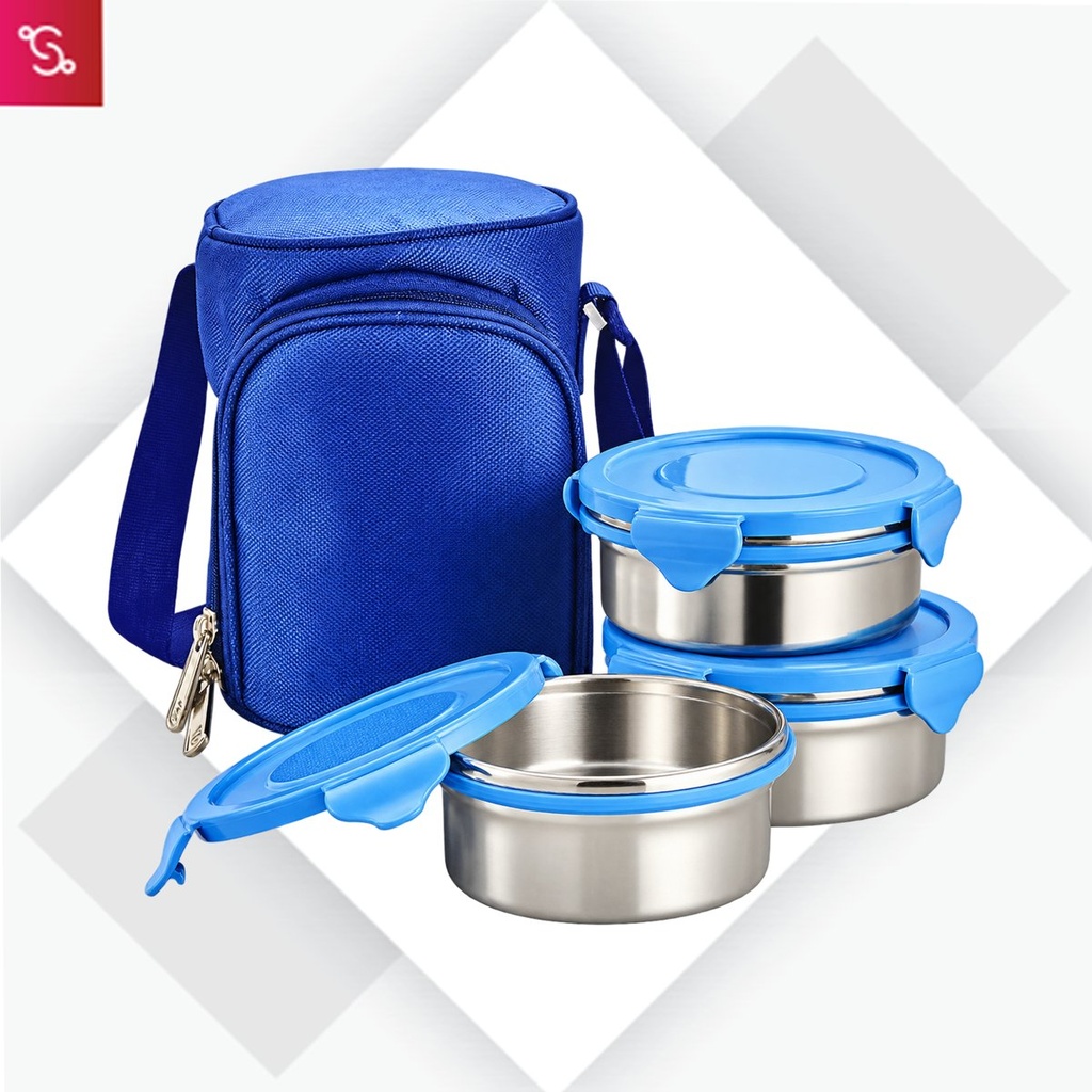 [SANM-H71] Zippy Lunch box bag- 3 containers (steel)
