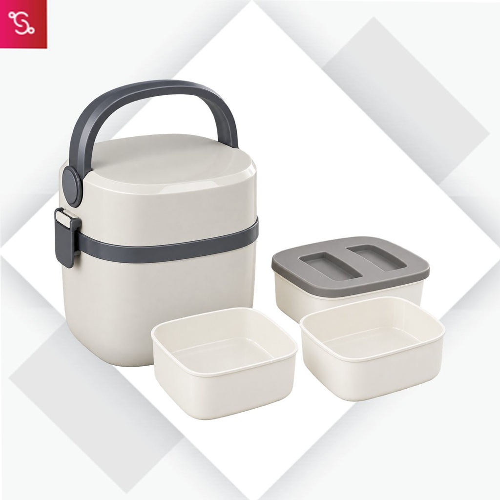 [SANM-H154] Bento Travel Lunch box with 3 plastic containers