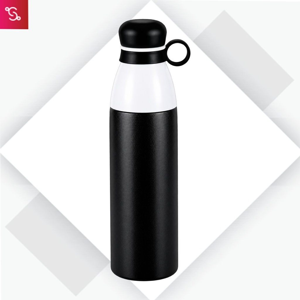 [SANM-H165] Pearl Double cap Vacuum bottle in metallic finish with carry loop (750 ml approx)