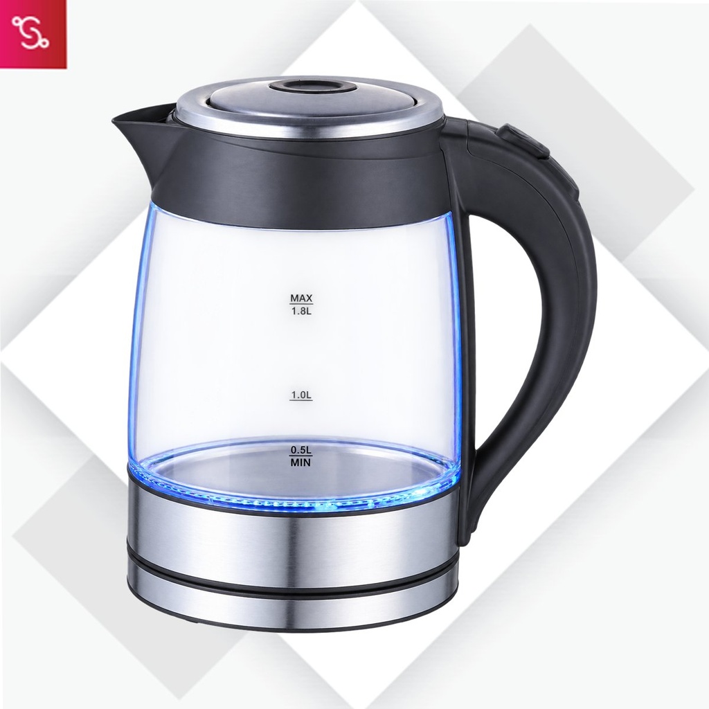 [SANM-H195] Sleek Glass kettle with LED illumination (1.8 L)
