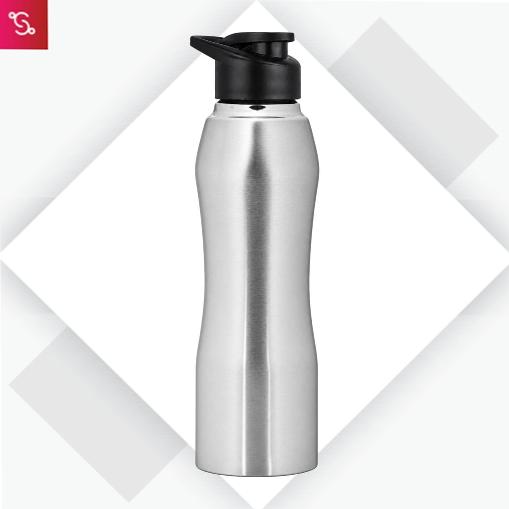 [SANM-H230] Curvy steel single wall bottle Natural