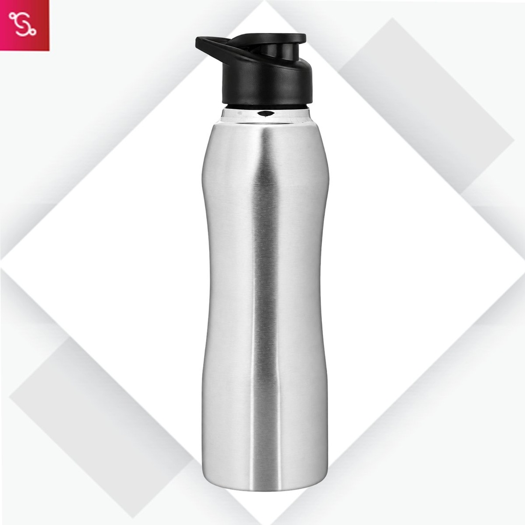 [SANM-H232] Curvy steel single wall bottle Natural