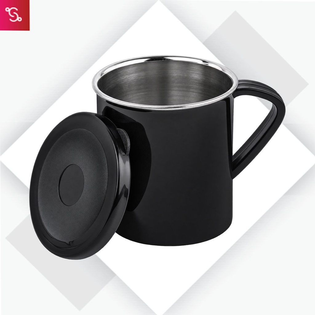 [SANM-H237] Shiny Steel Coffee mug with handle