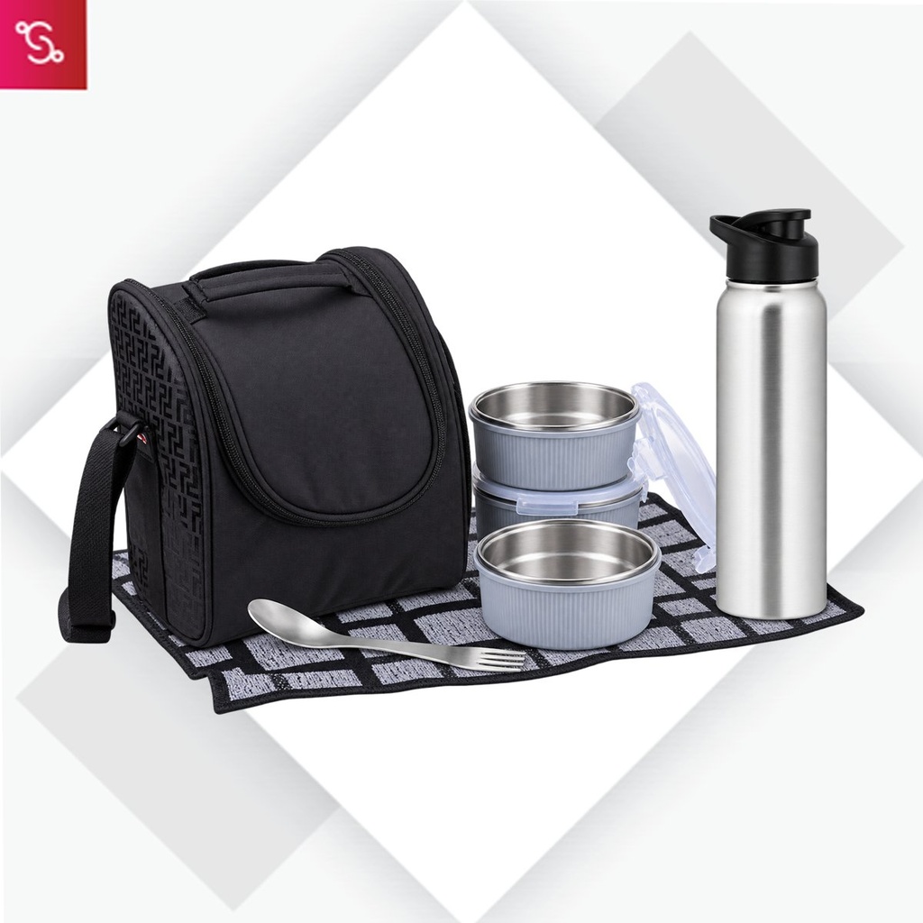 [SANM-H245a] PIK-KIT: All in 1 Lunch box with 3 Microwaveable Steel containers