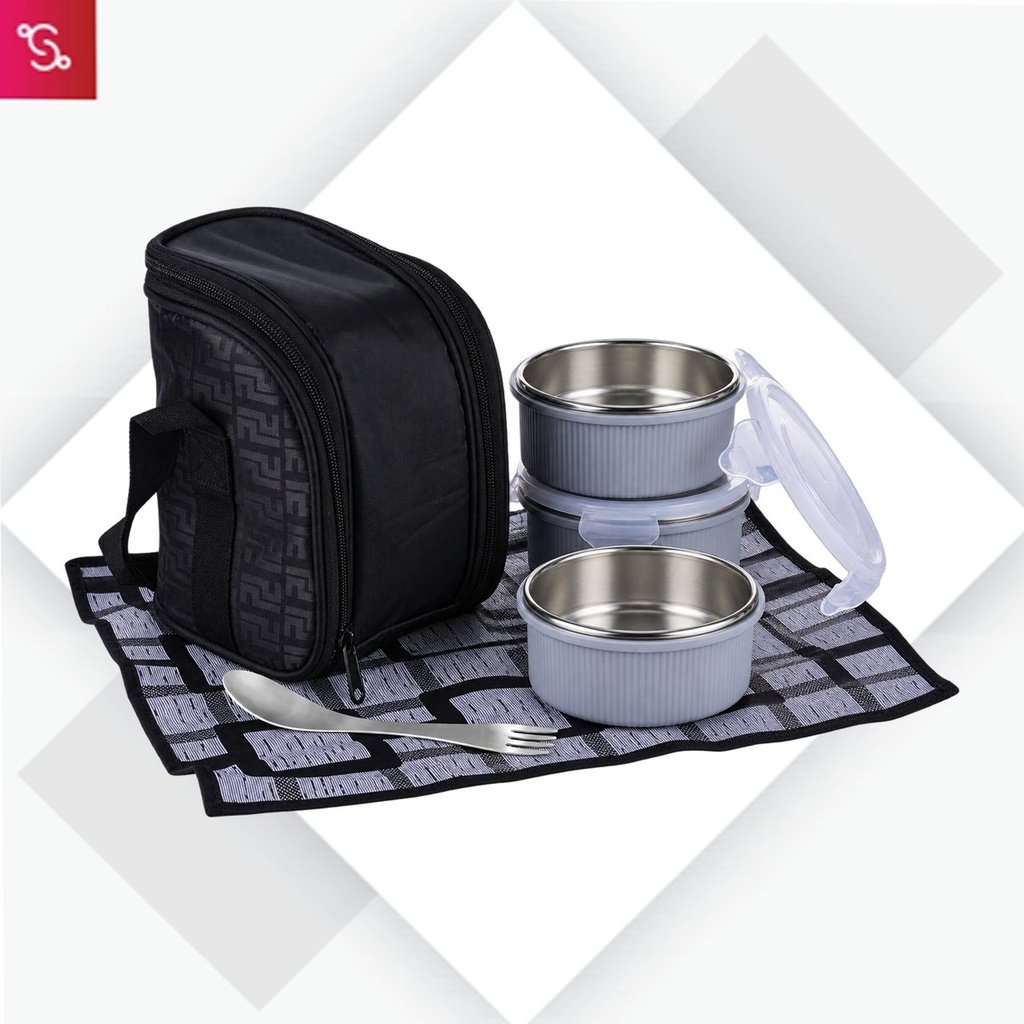 [SANM-H250a] PIK-KIT mini: Lunch box combo with 3 Microwaveable Steel containers