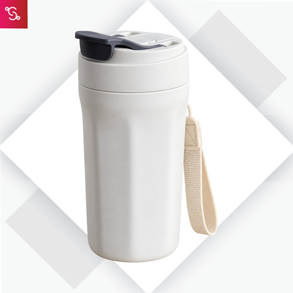 DuoSip: Glass sipper mug with outer Plastic body