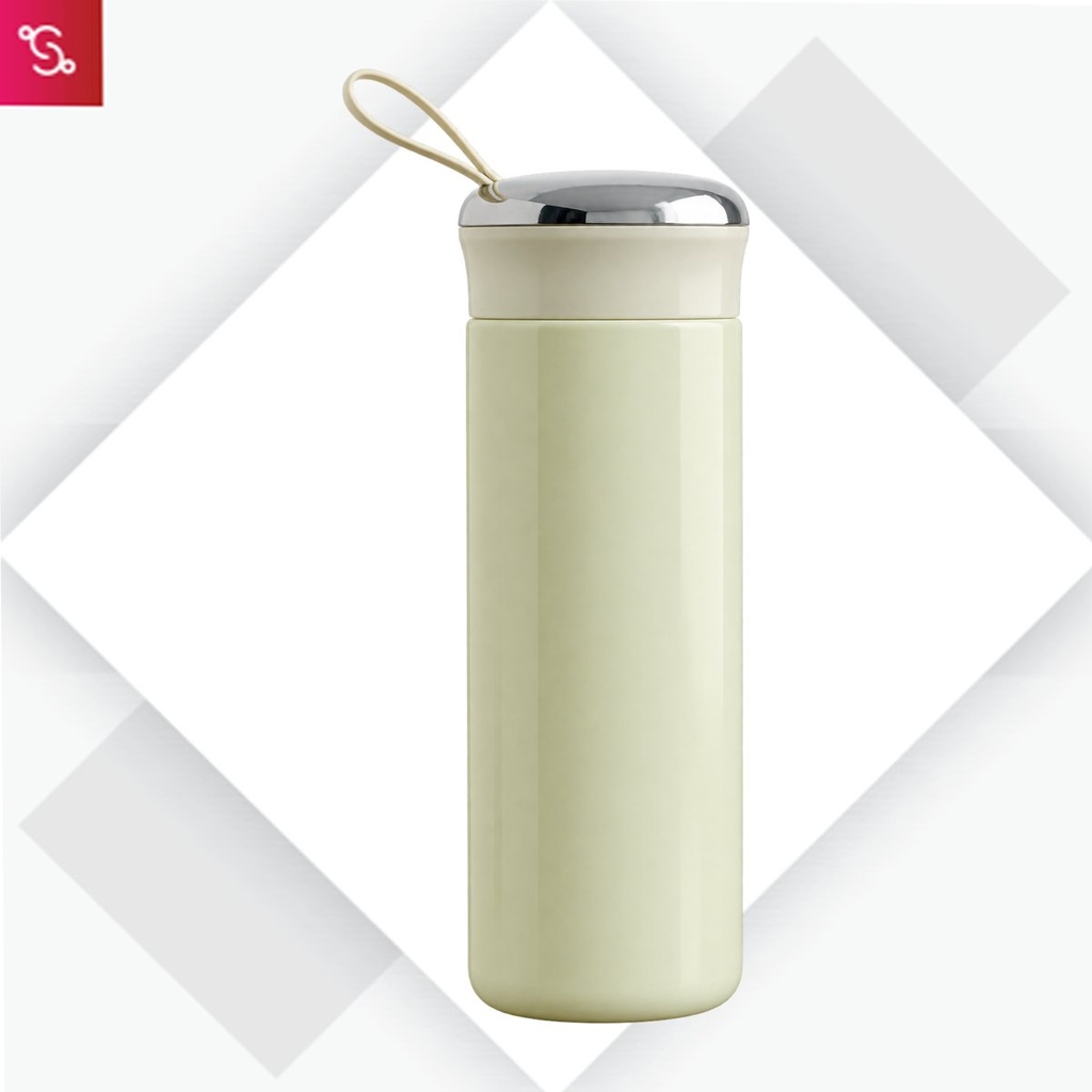 SafeSip Chrome: Glass bottle with outer plastic body and shiny chrome cap