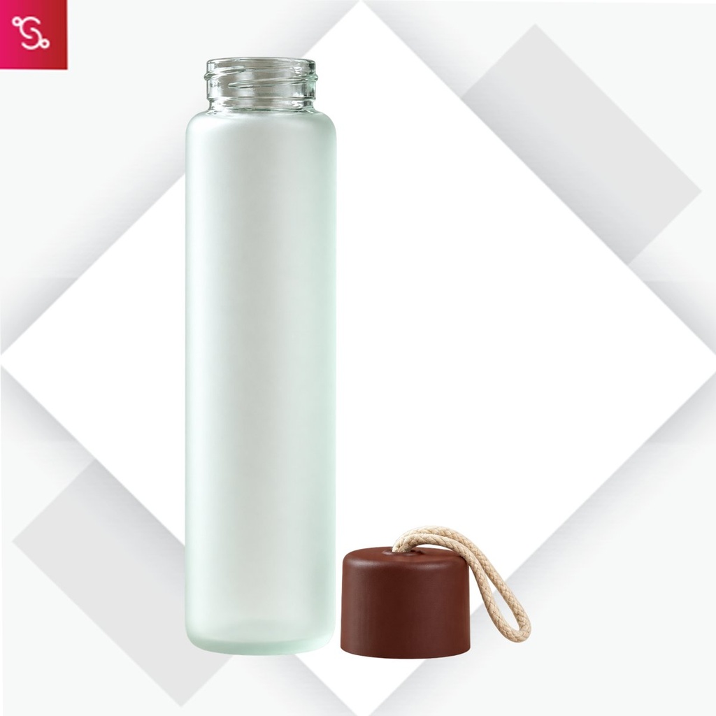VelvetMist: Frosted Glass Bottle with Contrast Cap & Rope Loop