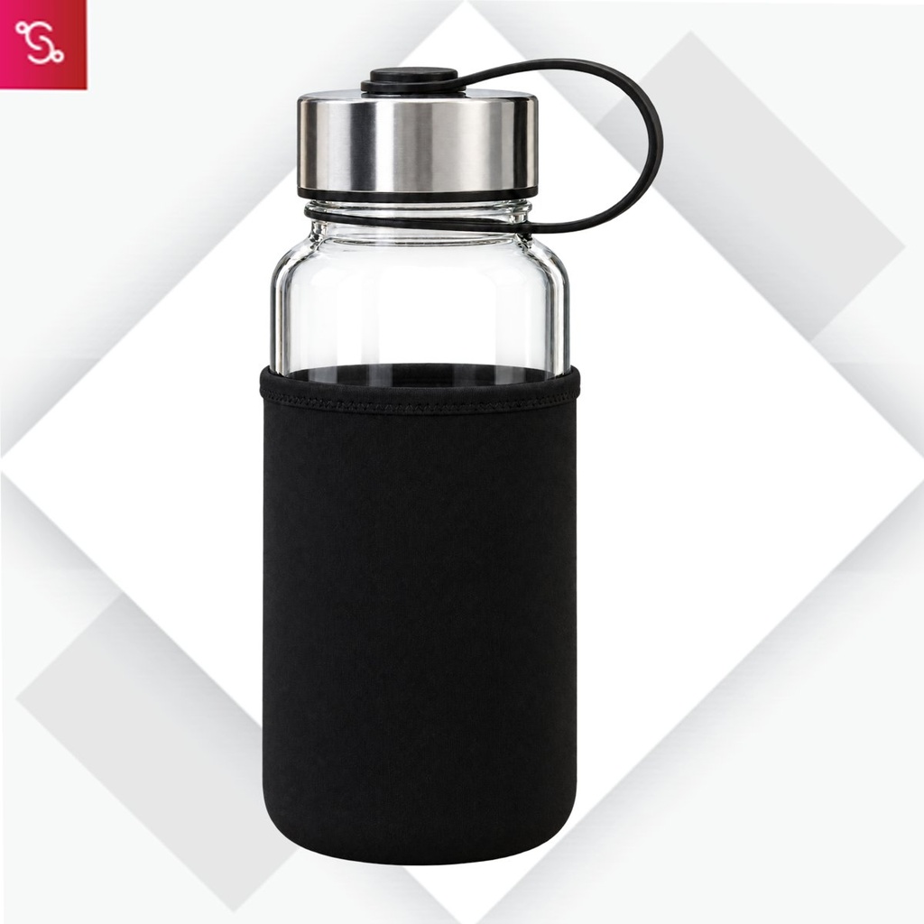 ChromeTank: Gallon style Glass Bottle with Polished Chrome Cap & Neoprene Sleeve