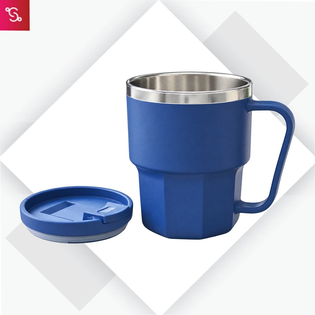 Vertex: Stainless Steel Double wall mug with Unique Ridge Base