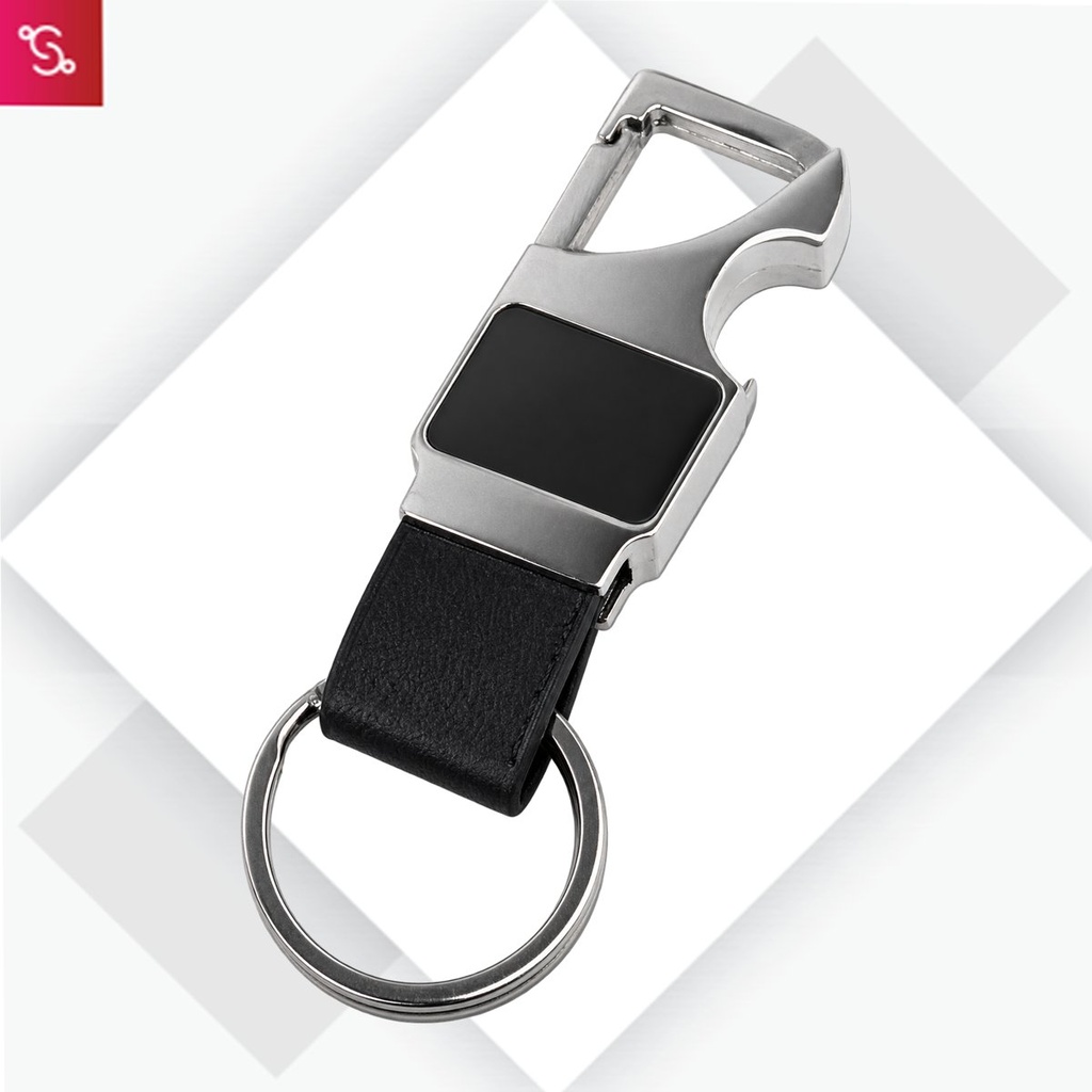 [SANM-J120] Rectangle hanging metal keychain with Bottle Opener