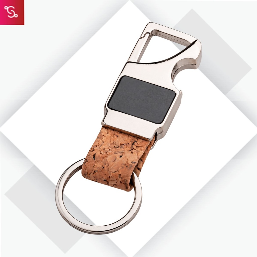[SANM-J133] Rectangle hanging metal keychain with Bottle Opener