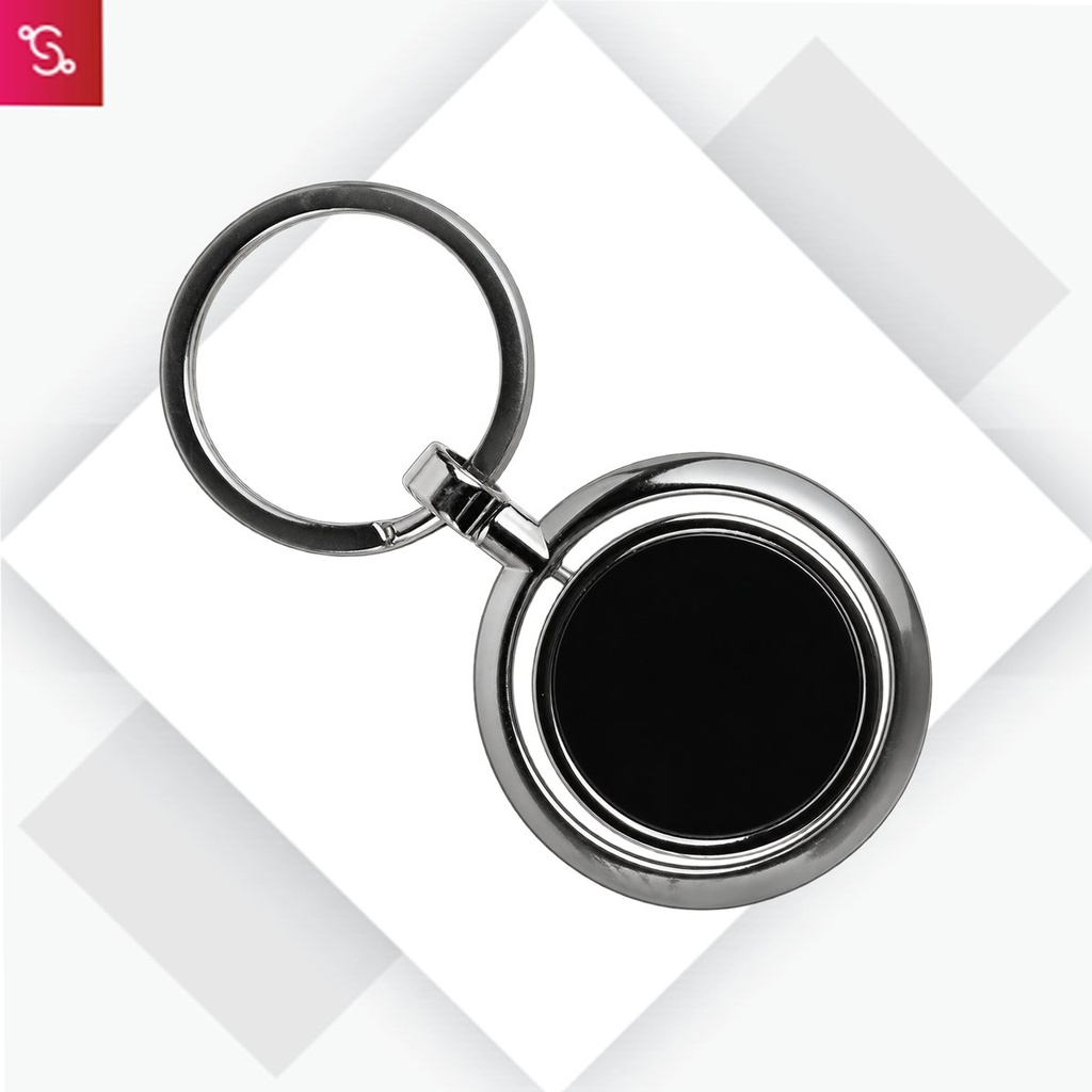 [SANM-J134] Round Rotating Key chain with Double side Gunmetal plate