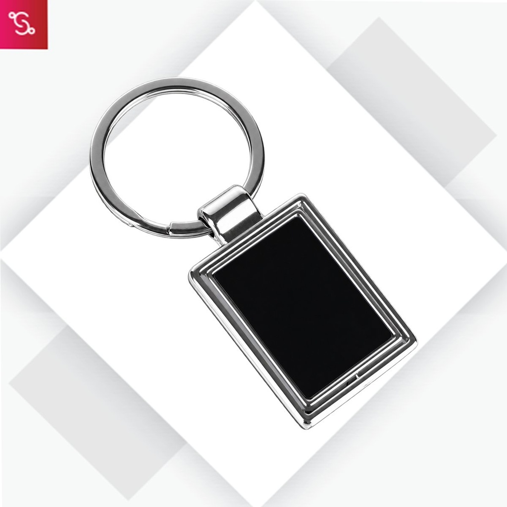 [SANM-J138] Rectangle Rotating Key chain with Double side Gunmetal plate