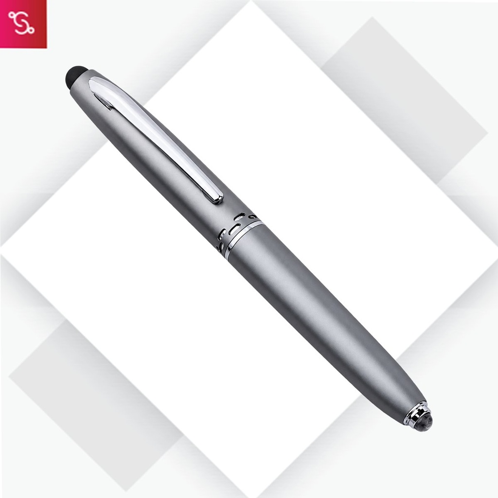 [SANM-L135] Daniel: Metal stylus pen with torch (chrome finish)