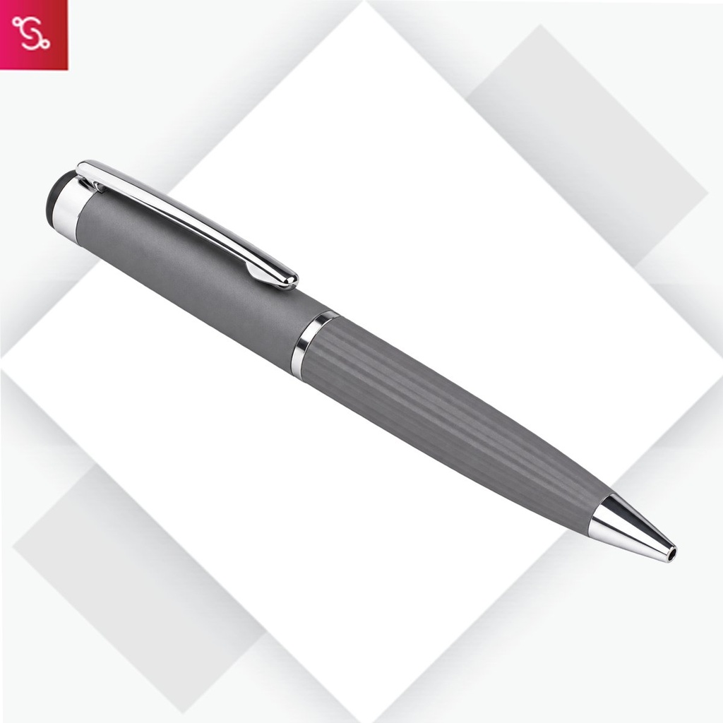 [SANM-L176] Groove: Brass metal pen with stripes