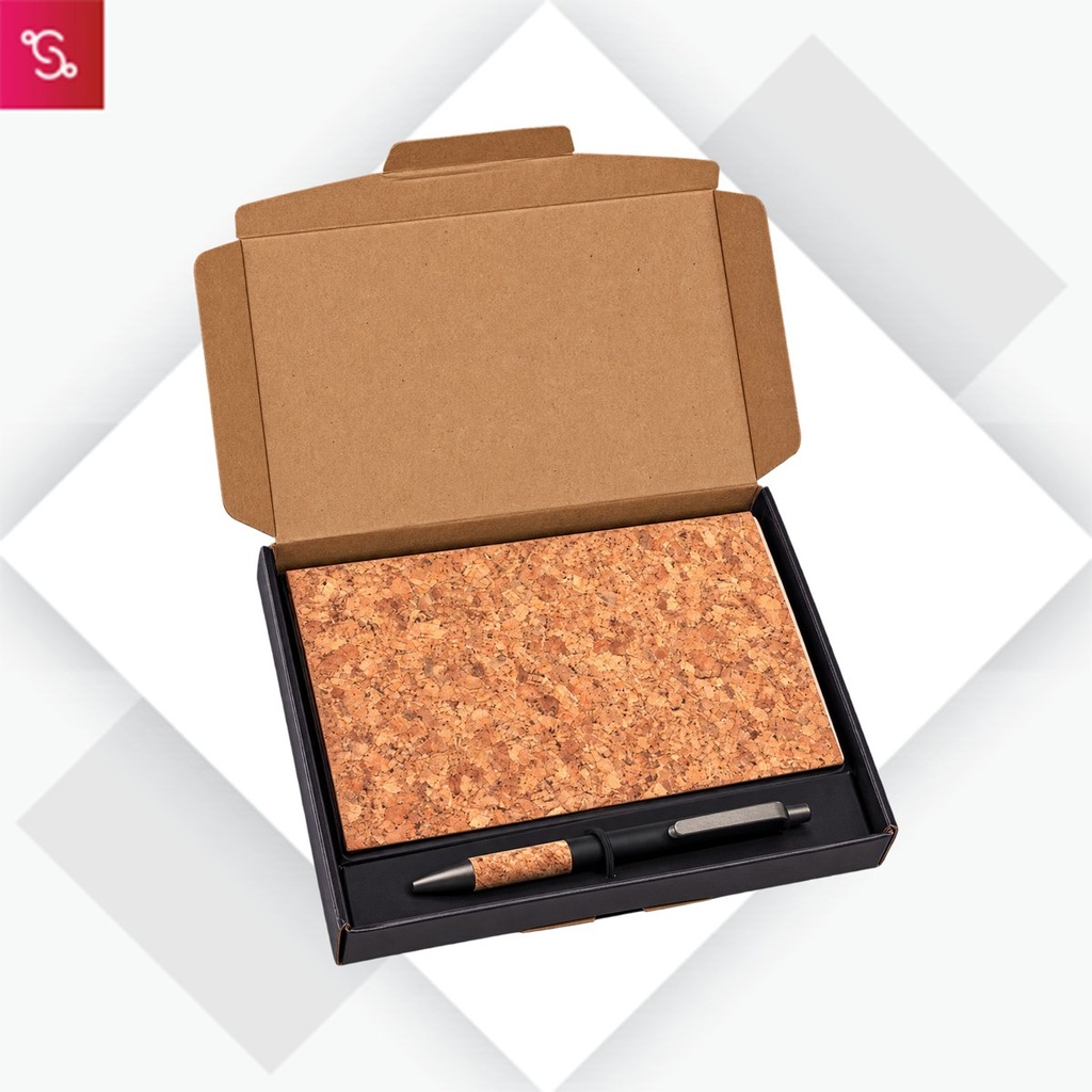 [SANM-Q60] Cork Notebook with Cork Grip Velvet touch pen