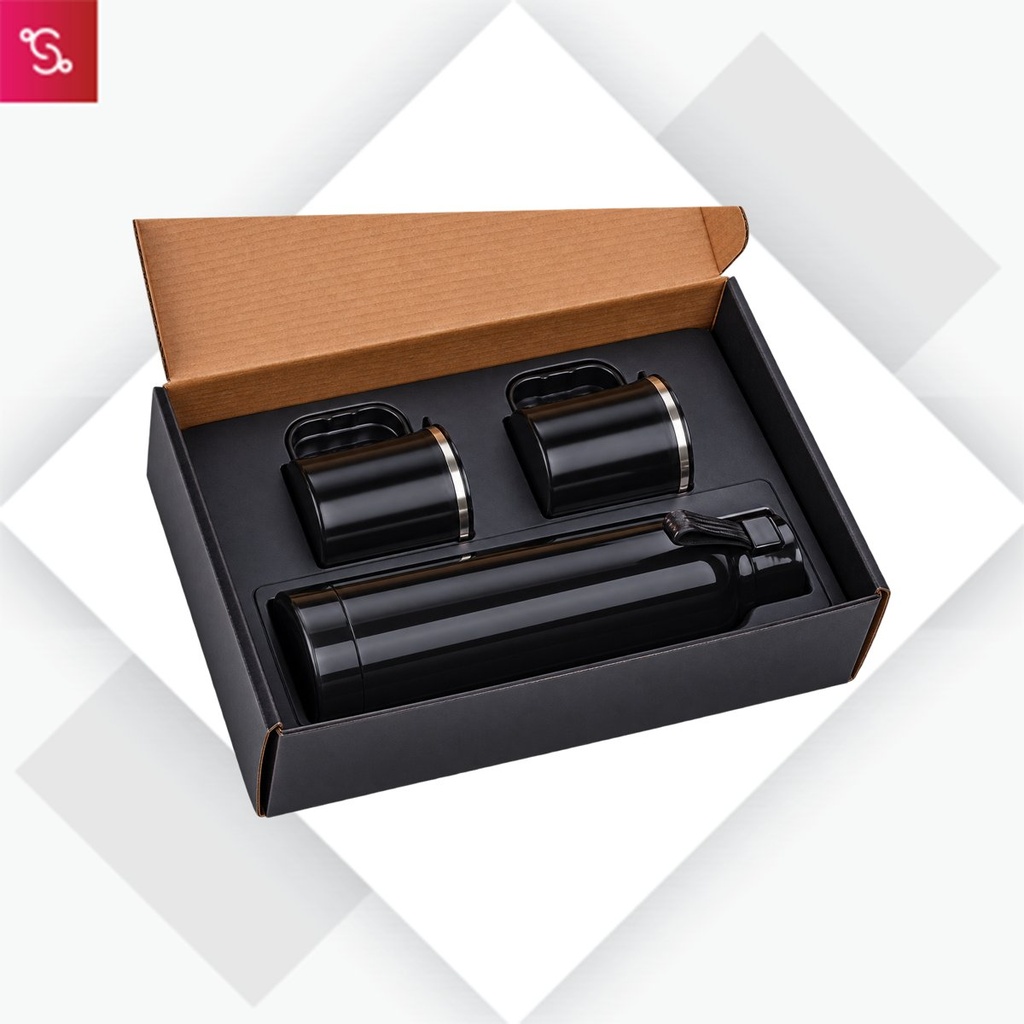 [SANM-Q81] Set of Candy Insulated Steel Bottle with 2 Stainless Steel cups in Gift box