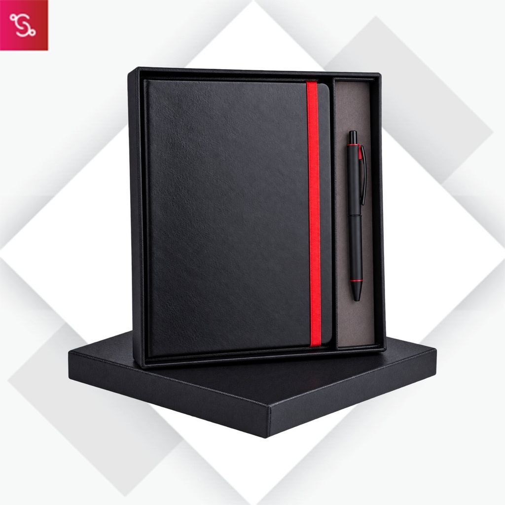 [SANM-Q90] Laser Engrave Color Notebook with Metal Highlight pen Gift set in Premium box